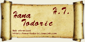 Hana Todorić vizit kartica